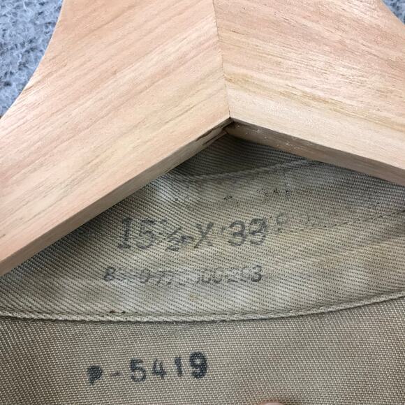 Vintage 1965 USAF Uniform Shirt Khaki Tan Button Up - Picture 6 of 11